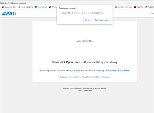 Joining a Zoom meeting